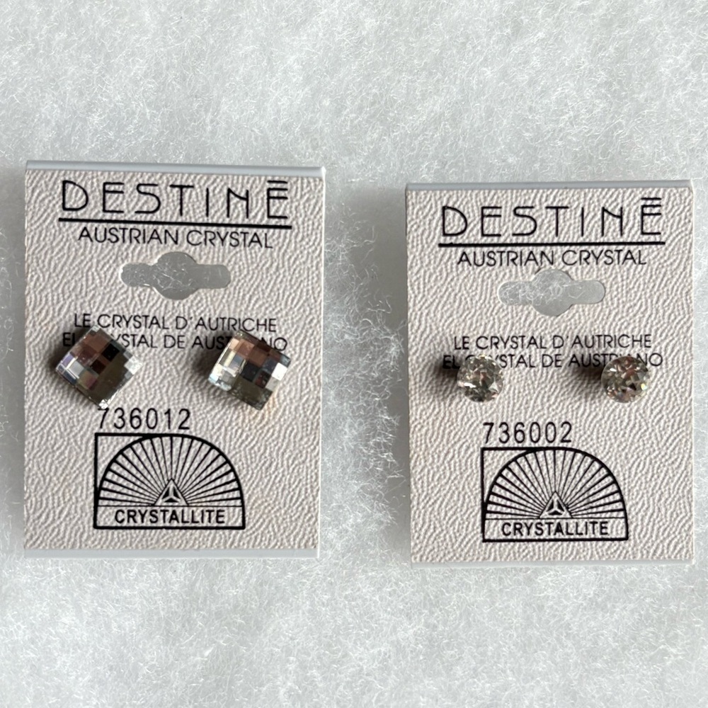 2 Pairs of Austrian Crystal Earrings NWT